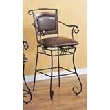 Bingham Springs 29" Bar Chair with Arms and Cushion Seat in Black