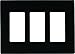 Eaton PJS263BK Decorator Screwless Wallplate, 3-Gang, Black