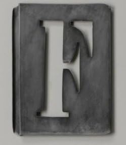 Aiden Gray Antique-style, Single Letter Wall Stencil ~ 7 1/2" X 10" X 1/4" ~ Letter F Only!