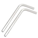 uxcell レンチ　スパナ　六角キー　シルバートーン　メタル　L 形　2個