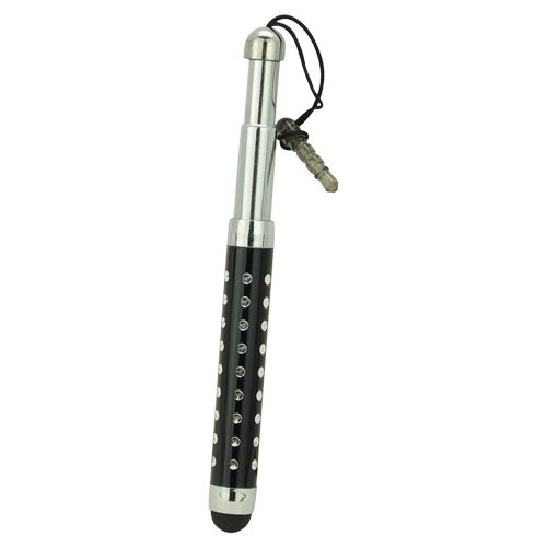 Buy 1 x Mini Retractable Crystal Bling Metal Universal Capacitive Stylus Pen for Ipad 1 Ipad 2 & Ipad 3, iPhone 4, HTC, Google Android Tablet pc, Mobile Phones, Telephone iPhone Ipod Touch Wifi 3G 3GS 4G 4GS Nokia Samsung Galaxy Tab S2 Blackberry Playbook Virtuoso Sony Ericsson LG Motorola Xoom Hannspree Binatone Viewsonic Windows Nexus Kindle Fire Amazon Kindle Asus Transformer Sat Nav and all other Capacitive Screens Devices - Touchscreen pen (Black) Promo Offer