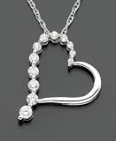 14k White Gold Diamond Journey Heart Pendant (1/3 ct. tw.)