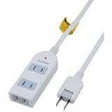雷サージ付テーブルタップ 3個口 2m 白