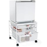 elfa~ Mesh Compact Fridge Cart White