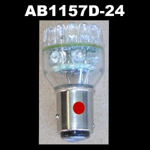 LED Light bulb for automotive applications, 24LED 1157 12V, Red