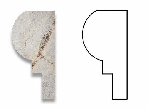 Silverado Gray (Silver Clouds) 2" X 12" Marble Honed Chair Rail OG-1 - Box of 5 pcs.