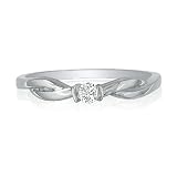 Twist Band Diamond Promise Ring in 10K White Gold