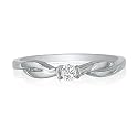 Beautiful Twist Band Diamond Promise Ring,10K White Gold