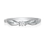 Beautiful Twist Band Diamond Promise Ring,10K White Gold