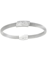 Silver 7.25" Rhodium Finish 6mm Shiny Textured