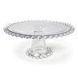 Large Pedestal Cake Plate with Ball Rim
