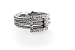 Jewelry : 18K White Gold Matte-Finish Three-Strand Handwoven Mesh Ring, Enhanced with a Pave Set Diamonds Square.