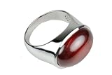Silver Ring 925 Sterling Oval Matt Garnet