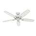 Hunter Fan Company 53089 Builder Deluxe Indoor Ceiling Fan with LED Light and Pull Chain Control, 52
