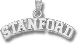 Stanford Cardinal Solid Sterling Silver Arched ''STANFORD'' Pendant