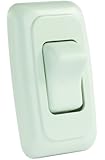 JR Products 12005 White Single SPST On-Off Switch with Bezel