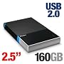 Seagate STM901603BAA1E1-RK 160GB Black Armor 2.5-Inch USB 2.0 External Hard Drive