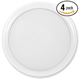 Lights By Night 17441 Battery Operated Plastic Utility Touch Light, White, 4 Pack