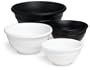 Le Creuset Set of 4 Prep Bowls, Black Onyx/White