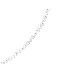 14K Yellow Gold 07" 6.5-7.0mm White Pearl Bracelet With Fish Clasp