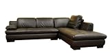 Sectional sofa with Right Chaise - Espresso Brown Leather