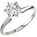 Exquisite! Women's 14k White-gold 1 ct Round Brilliant Moissanite Solitaire Engagement Ring - 6.5mm Size 7.5