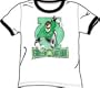 Green Lantern Superhero T-shirt - In Brightest Day White/Black Adult Ringer Tee
