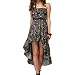 Kleid Damen Tr?gerlos Abendkleid Partykleid Cocktailkleid COCKTAIL Blumen Design Dress DAMENKLEID