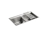 KOHLER K-3672-NA 8 Degree Offset Double Basin Kitchen Sink