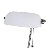 Replacement Glass Bankers Lamp Shade Opal Cased White