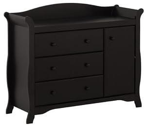 Stork Craft Aspen Combo Dresser Chest, Black