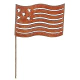 VWI RGS-72-A Flag Rusted Garden Stake LG Powder Metal Coated