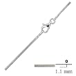 1.1mm Sterling Silver Snake Chain for Men or Women in 16", 18", 20", 24" and 30" Lengths, #8425