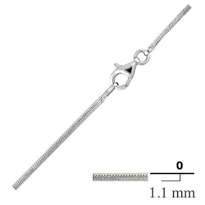 1.1mm Sterling Silver Snake Chain for Men or Women in 16", 18", 20", 24" and 30" Lengths, #8425