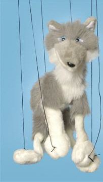 Childrens Toyshop  Toys : Forest Animal (Grey Wolf) Small Marionette (B368)