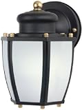 Westinghouse One-Light Outdoor Downward Wall Sconce, Matte Black with Frosted Globe #64516