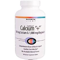 Rainbow Light Magnesium Calcium + Food Based Tablets 180 tablets