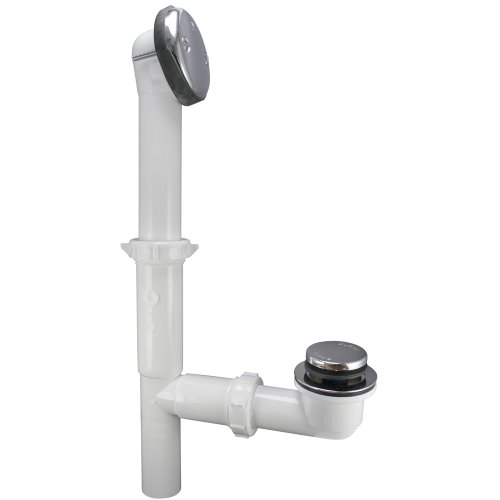 bathtub stoppers:Keeney 63W Foot Lock Stop Style Bath Drain Kit with Poly Tubing, Chrome