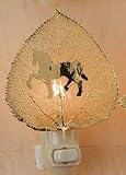 Carousel Horse Silhouette 24K Gold Aspen Leaf Night Light