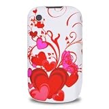 Red Heart with Pink Butterfly Soft Silicone Skin Gel Cover Case for Blackberry Curve 8520 8530 + Microfiber Cell Phone Bag