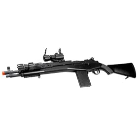 TSD Sports S.O.C.16 Bolt Action Spring Powered Airsoft Sniper Rifle with Red Dot Scope and Flashlight