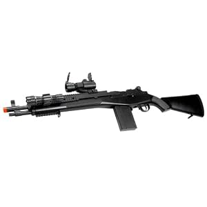 TSD Sports S.O.C.16 Bolt Action Spring Powered Airsoft Sniper Rifle with Red Dot Scope and Flashlight