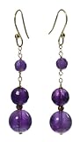 Gold-Filled Amethyst Dangle Earrings with Gold-Filled Beads