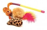 Ethical Cat Fur Feather Teaser With 2 Toys Assorted - 2536
