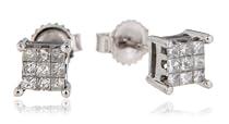 Diamond Earrings in 9ct White Gold