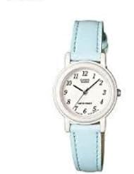 Casio Womens Light Blue Genuine Leather Analog Watch LQ139L-2B