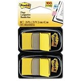 Post-it Standard Tape Flags, 1 x 1-3/4, Yellow, 100/Dispenser