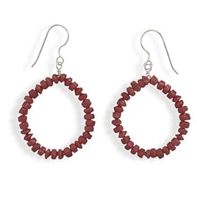 Red Coral French Wire Earrings (Free Shipping)
