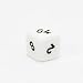 Opaque 10mm 6-sided Backgammon Doubling Cube, White with Black