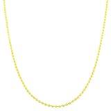 18 Karat Gold over Sterling Silver 1.7-mm Diamond-cut Bead Ball Chain (18 Inch)
